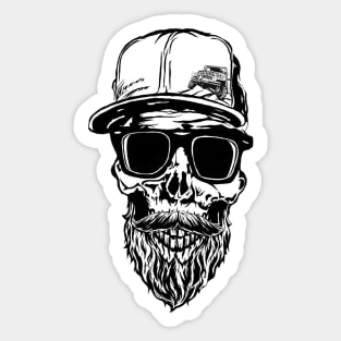 Bearded Jeeper Skull Sticker